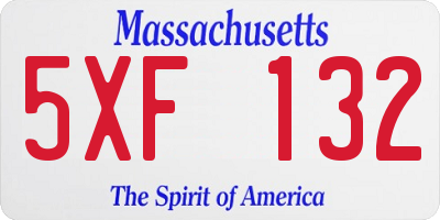 MA license plate 5XF132