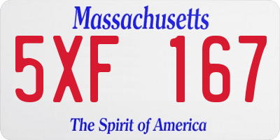 MA license plate 5XF167