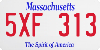 MA license plate 5XF313