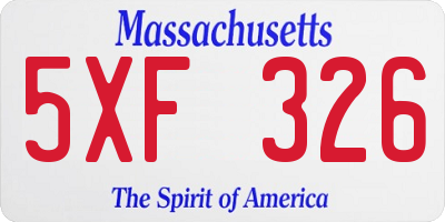 MA license plate 5XF326