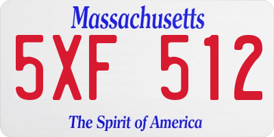 MA license plate 5XF512