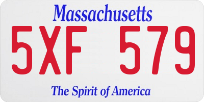 MA license plate 5XF579