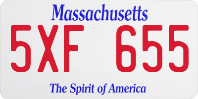 MA license plate 5XF655