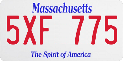 MA license plate 5XF775