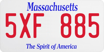 MA license plate 5XF885