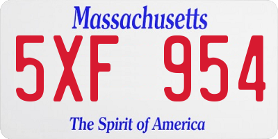 MA license plate 5XF954