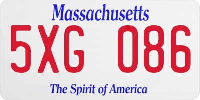 MA license plate 5XG086