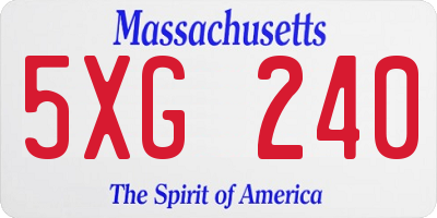 MA license plate 5XG240