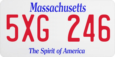 MA license plate 5XG246