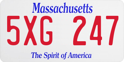 MA license plate 5XG247
