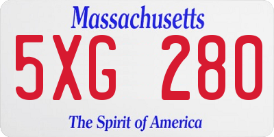 MA license plate 5XG280