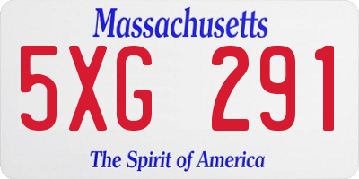 MA license plate 5XG291