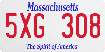 MA license plate 5XG308