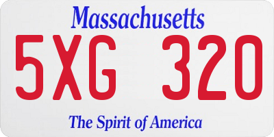 MA license plate 5XG320