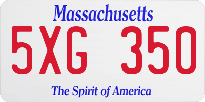 MA license plate 5XG350