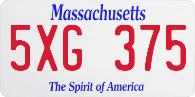 MA license plate 5XG375