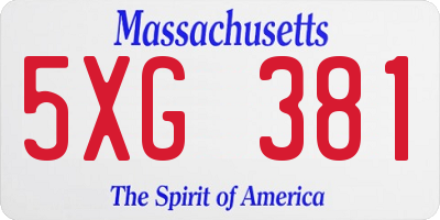 MA license plate 5XG381