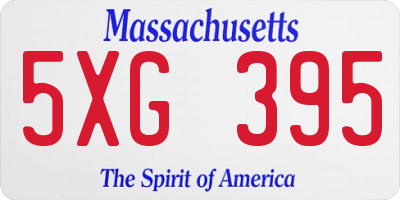 MA license plate 5XG395