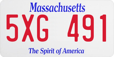 MA license plate 5XG491