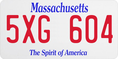MA license plate 5XG604