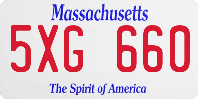 MA license plate 5XG660