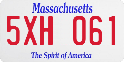 MA license plate 5XH061