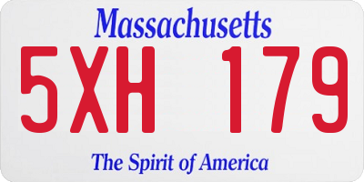 MA license plate 5XH179