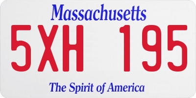 MA license plate 5XH195