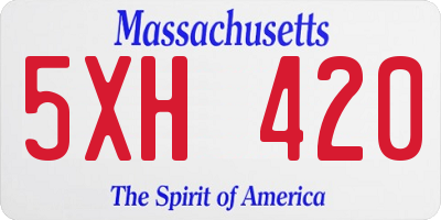 MA license plate 5XH420
