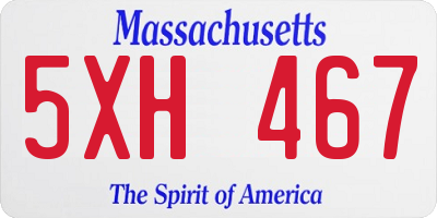 MA license plate 5XH467