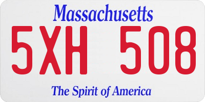 MA license plate 5XH508
