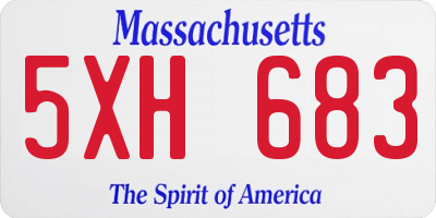 MA license plate 5XH683