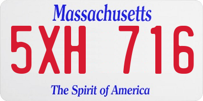 MA license plate 5XH716