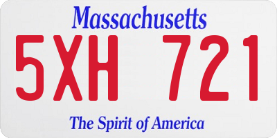 MA license plate 5XH721