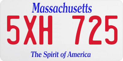 MA license plate 5XH725