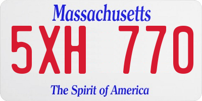 MA license plate 5XH770