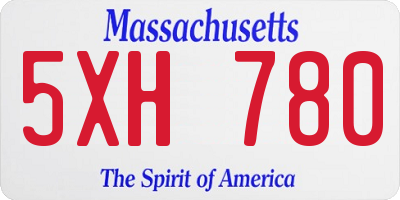MA license plate 5XH780