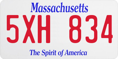 MA license plate 5XH834