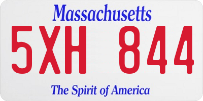MA license plate 5XH844