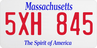 MA license plate 5XH845