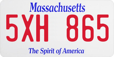 MA license plate 5XH865