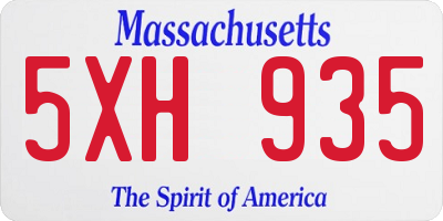 MA license plate 5XH935