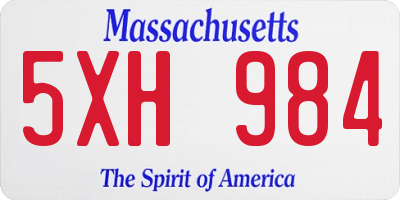 MA license plate 5XH984