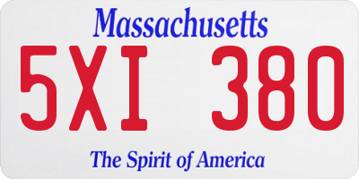 MA license plate 5XI380