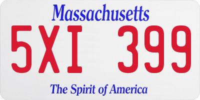 MA license plate 5XI399