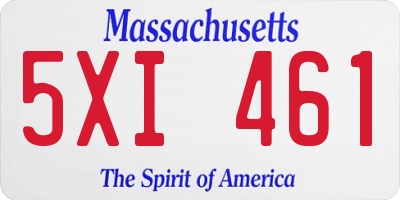 MA license plate 5XI461