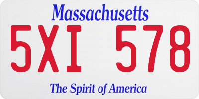 MA license plate 5XI578
