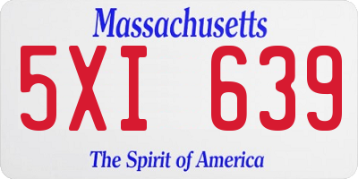 MA license plate 5XI639