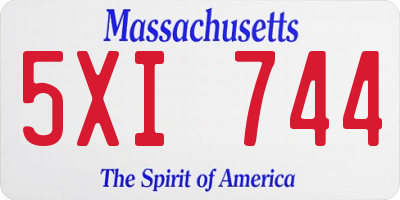 MA license plate 5XI744