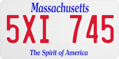 MA license plate 5XI745